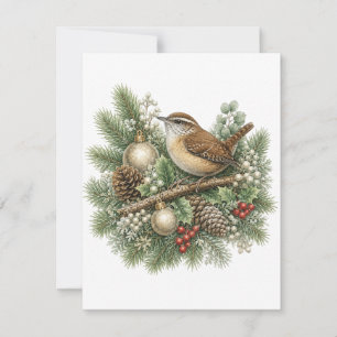 Carolina Wren Winter Songbirds Collection Note Card