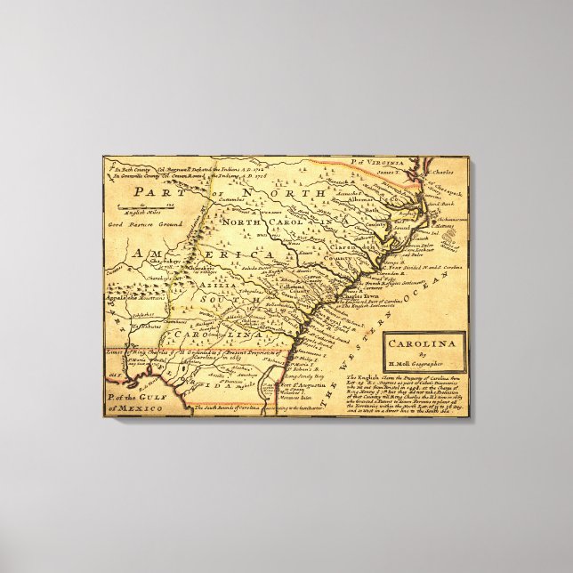 CarolinaPanoramic Map Canvas Print (Front)