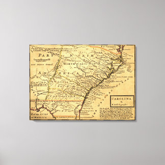 CarolinaPanoramic Map Canvas Print