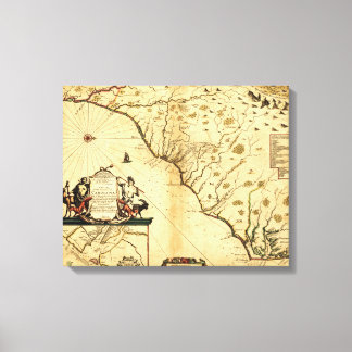 Carolinas with North to the RightPanoramic Map Canvas Print