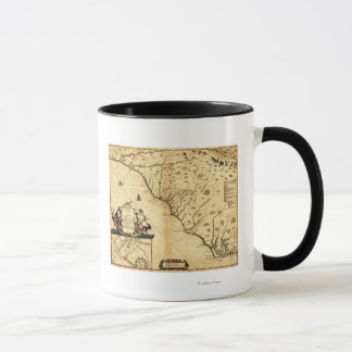 Carolinas with North to the RightPanoramic Map Mug