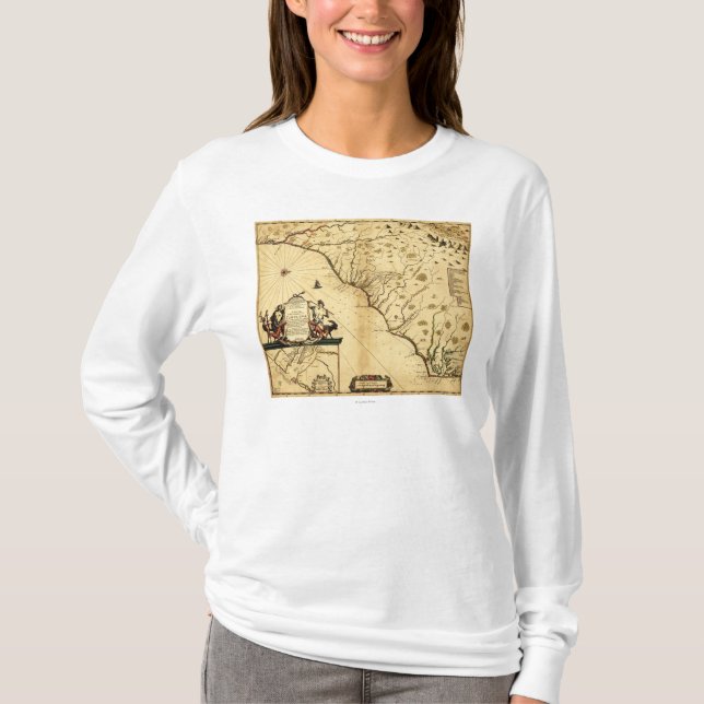 Carolinas with North to the RightPanoramic Map T-Shirt (Front)