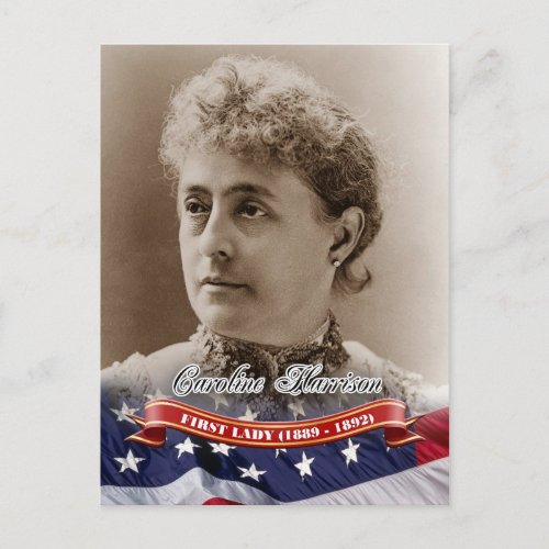 Caroline Harrison First Lady of the US Postcard