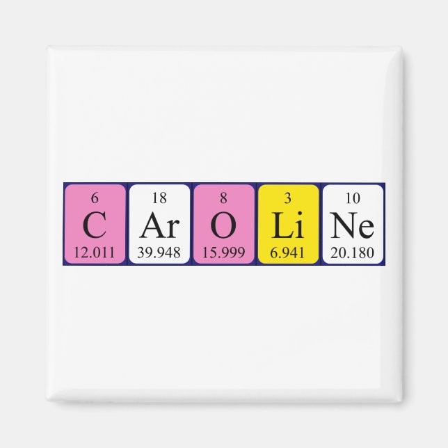 Caroline periodic table name magnet (Front)