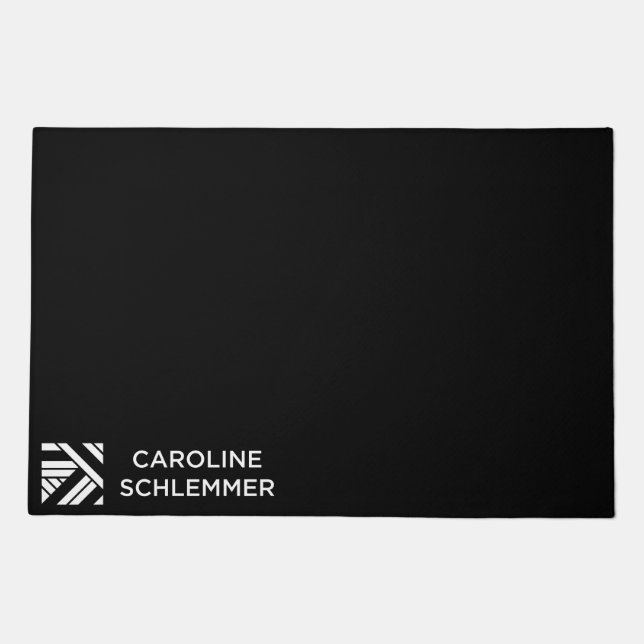 Caroline Schlemmer Logo2 BLACK DOORMAT (Front)