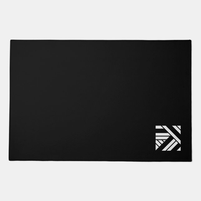 Caroline Schlemmer Logo BLACK DOORMAT (Front)