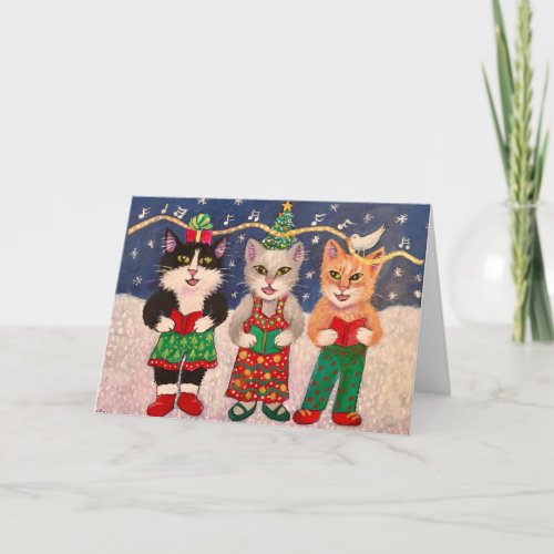 Caroling Cats Holiday Card