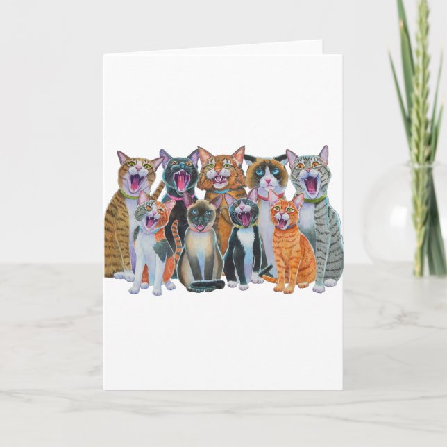 Caroling Cats Holiday Card (Front)
