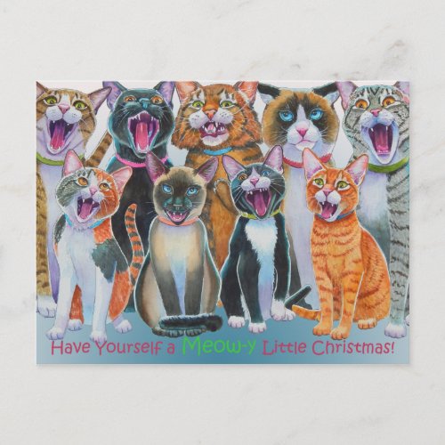 Caroling Cats Postcard