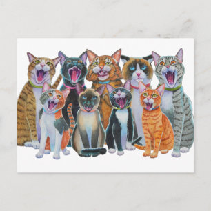 Caroling Cats Postcard