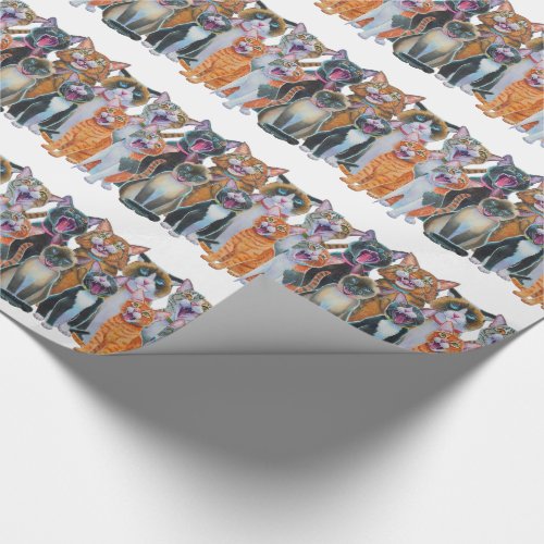 Caroling Cats Wrapping Paper