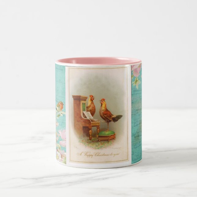 Caroling Chickens Coffee Mug (Center)