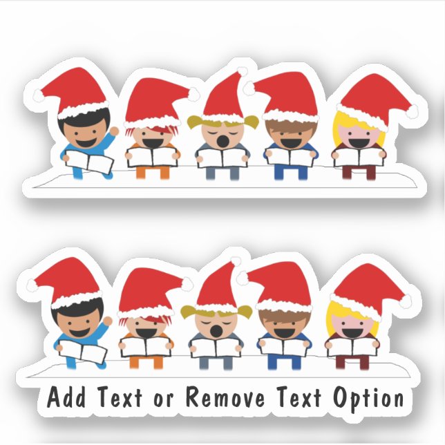 Caroling Children Christmas Sticker (Front)