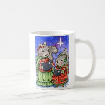 Caroling Christmas Squirrels - Cute Mug by yarmalade at Zazzle