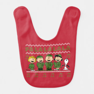 Caroling Christmas Sweater Graphic Baby Bib