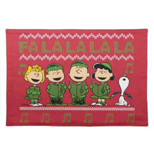 Caroling Christmas Sweater Graphic Cloth Placemat