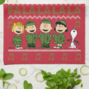 Caroling Christmas Sweater Graphic Kitchen Towel