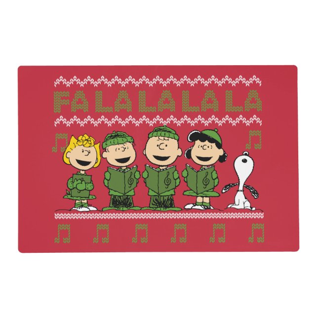 Caroling Christmas Sweater Graphic Placemat (Front)