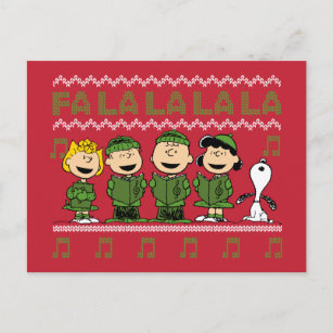 Caroling Christmas Sweater Graphic Postcard