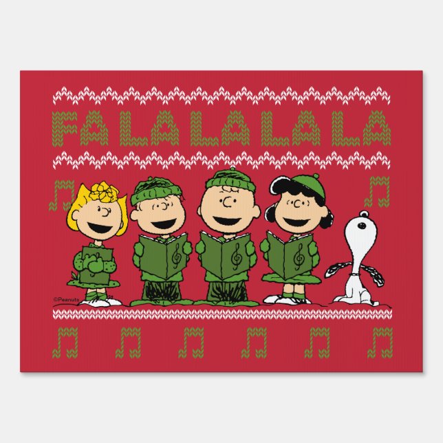 Caroling Christmas Sweater Graphic Sign (Front)