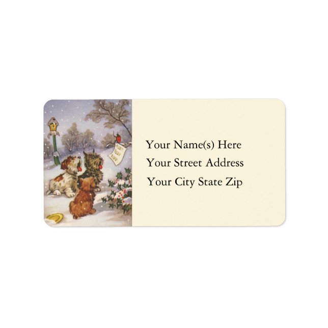 Caroling Dogs Vintage Address Label (Front)