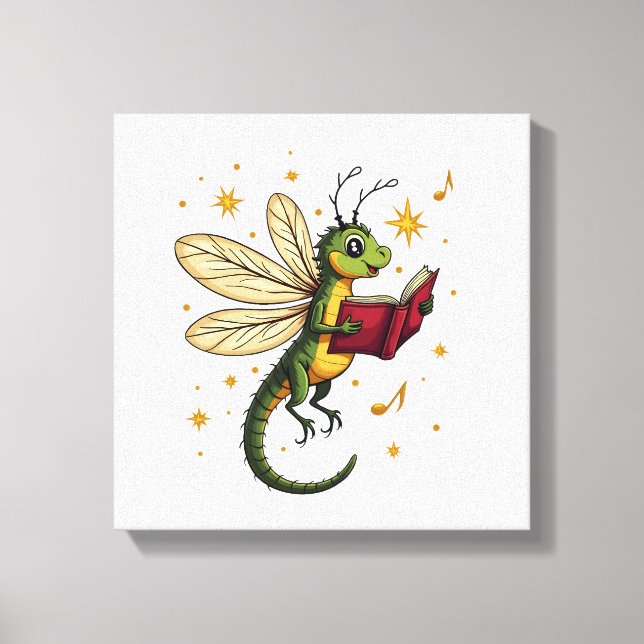 Caroling Dragonfly Canvas Print (Front)