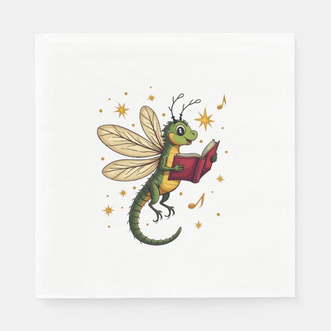 Caroling Dragonfly Napkins (Front)