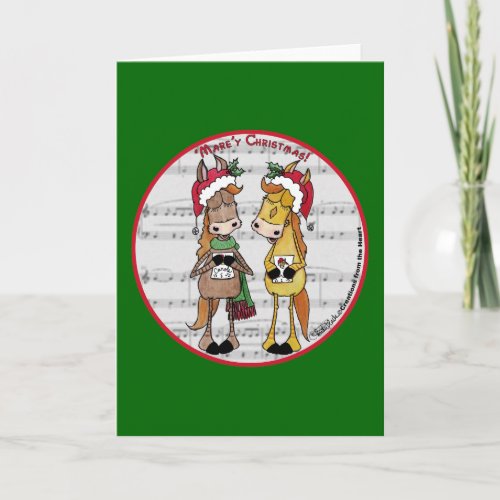 Caroling Horses_ Marey Christmas Holiday Card