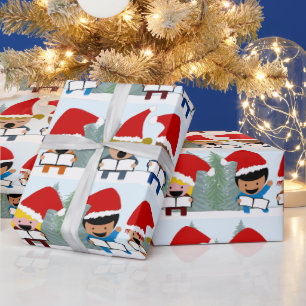 Caroling Kids Choir Christmas Wrapping Paper