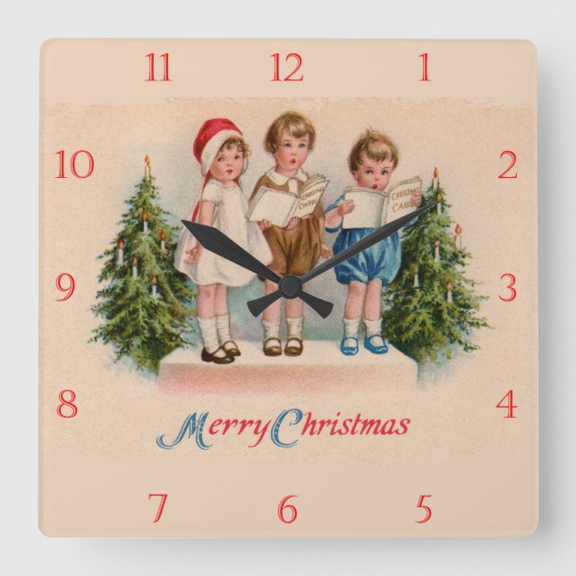 Caroling Kids Christmas Clock (Front)
