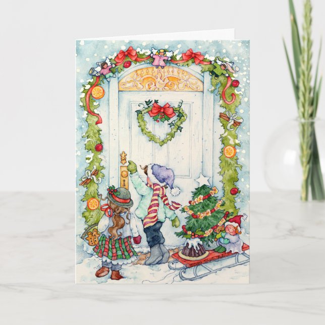 Caroling Kids Holiday Card (Front)