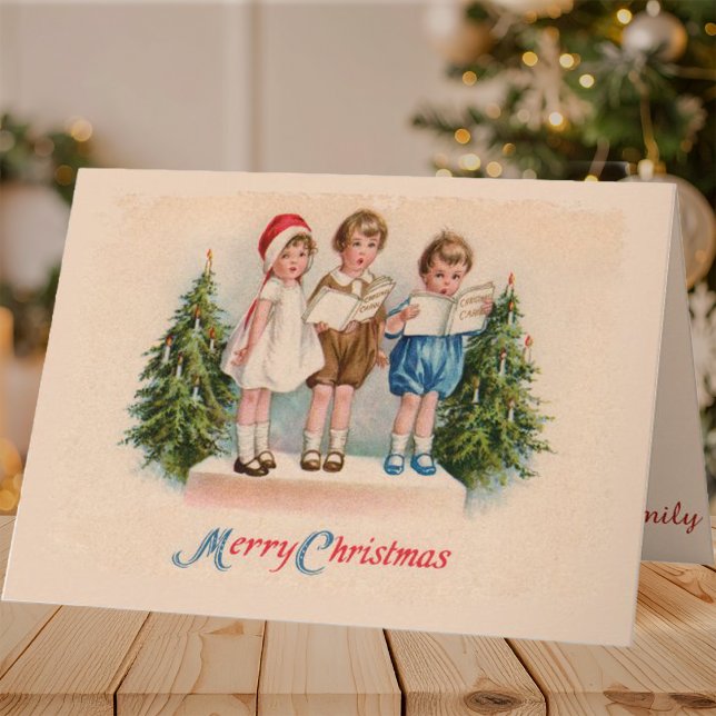 Caroling Kids Merry Christmas Cards (Creator Uploaded)