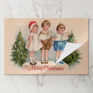 Caroling Kids Merry Christmas Paper Placemats