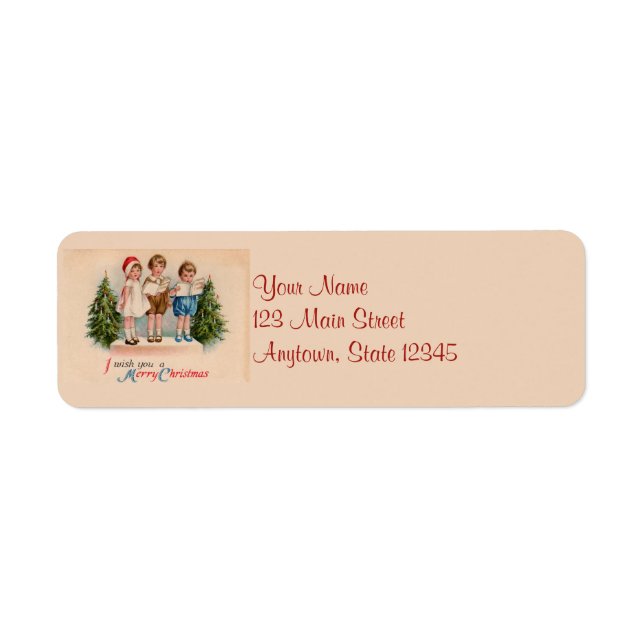 Caroling Kids Return Address Labels (Front)