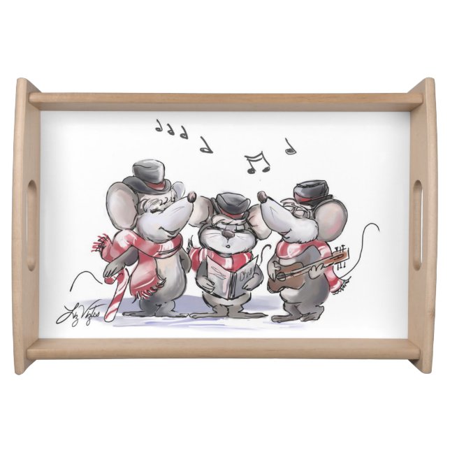 Caroling Mic, Mac & Moe Serving Tray (Front)