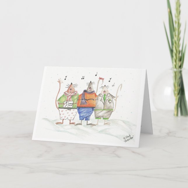Caroling Mice Greeting Card (Front)