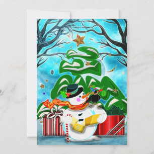 Caroling Snowman CUSTOM PARTY Invitation