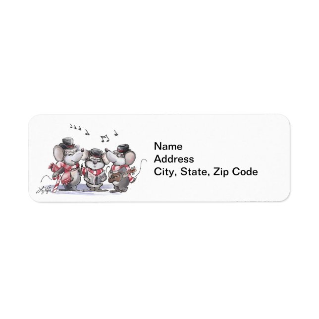 Caroling with Mic, Mac & Moe Address Labels (Front)