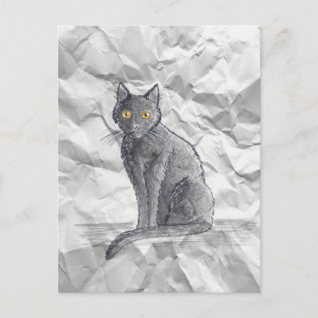 Carol's Crumpled Drawing - Postcard (Front)