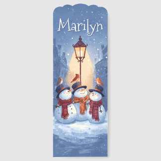 Carols in the Snow – Personalized Snowman Bookmarks