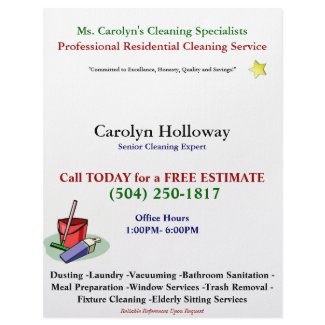 Carolyn Holloway Sample Flyer-Cleaning Services