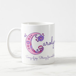 Carolyn name meaning decorative C monogram mug