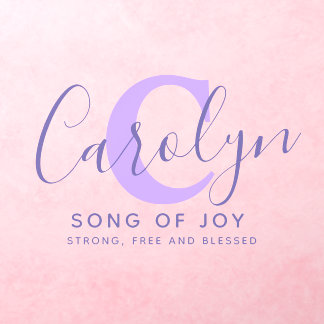 Carolyn name meaning monogram C white purple Wall Decal