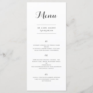 Carolyna Wedding Dinner Menu