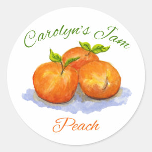Carolyn's peach jam classic round sticker