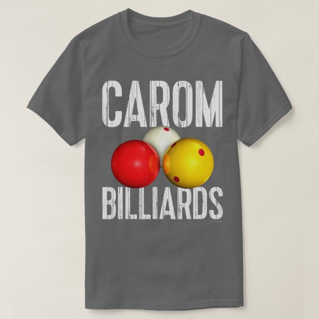 CAROM BILLIARDS   Cool Distressed ext  T-Shirt (Design Front)