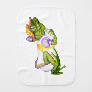 Carousel Animal Frog Photo Baby Burp Cloth
