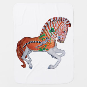 Carousel Animal Quagga Zebra Photo Baby Blanket
