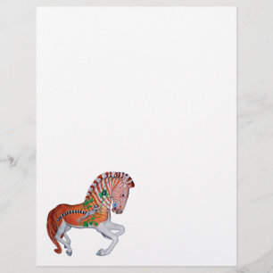 Carousel Animal Quagga Zebra Photo Notes Letterhead