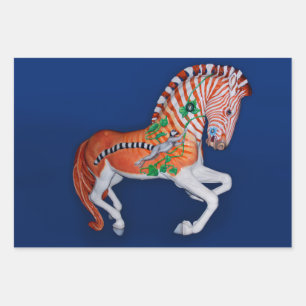Carousel Animal Quagga Zebra Photo Wrapping Paper
